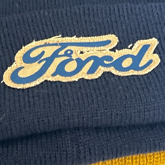 Ford Mustang Men’s Two Pack Beanies Navy & Gold Branded W/logo License Set Of 2 - Picture 11 of 13
